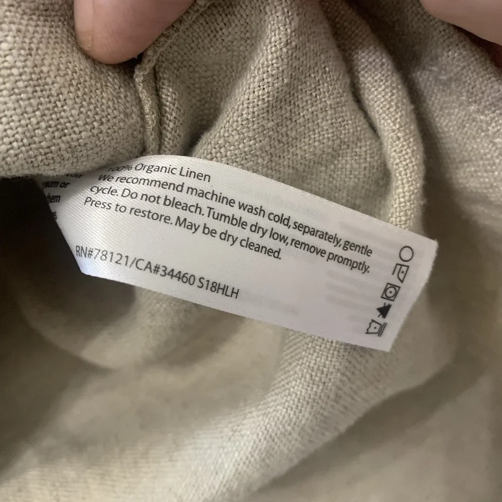 Eileen Fisher Organic Linen Dress Jacket Coat Beige Snap Front Women's S